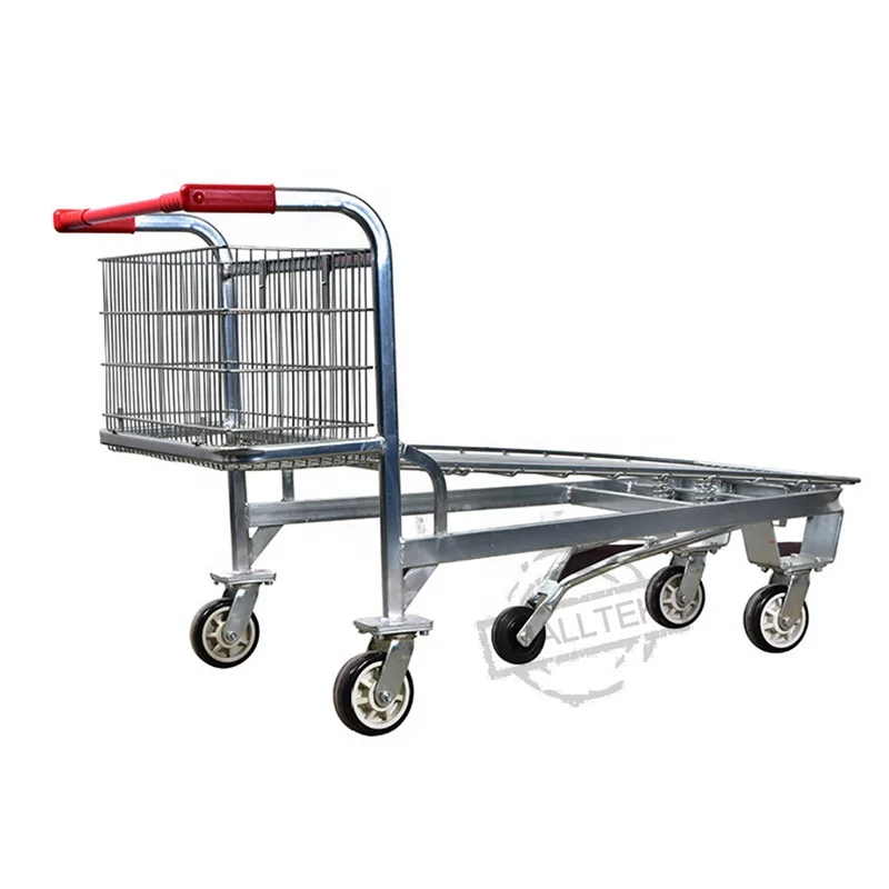 Hand Push 500kgs Logistics Warehouse Storage Trolley With Wheel