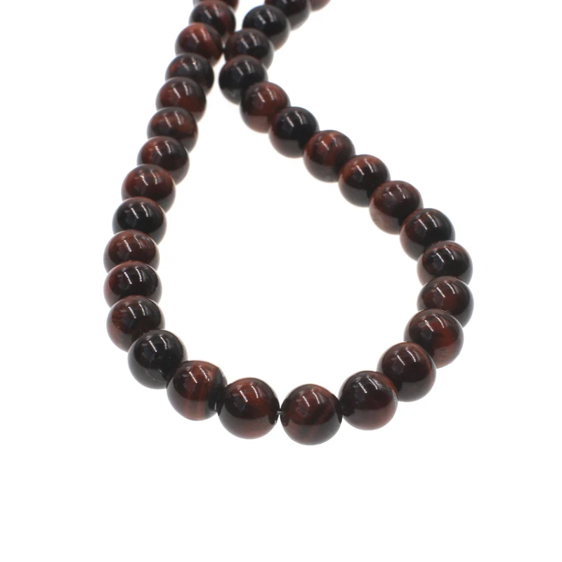 Wholesale Loose Bead Strand Round Gemstone Natural Red Tiger Eye Stone Beads For Jewelry Making MS-021