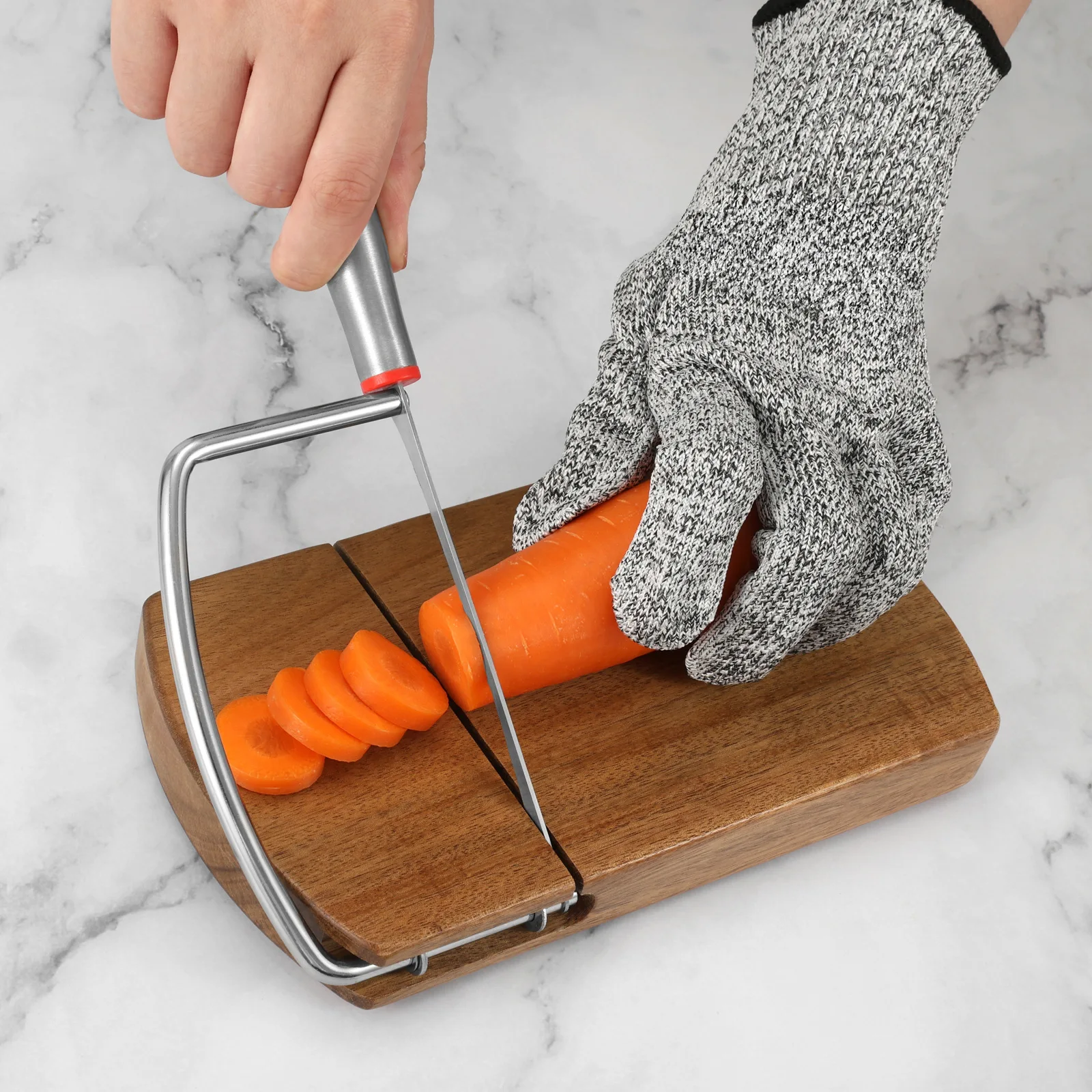 WONDERFUL Kitchen Gadget Cheese Cutting Board Acacia Wood Fruits Cheese Ham Cutter Cheese Slicer with Stainless Steel Blade
