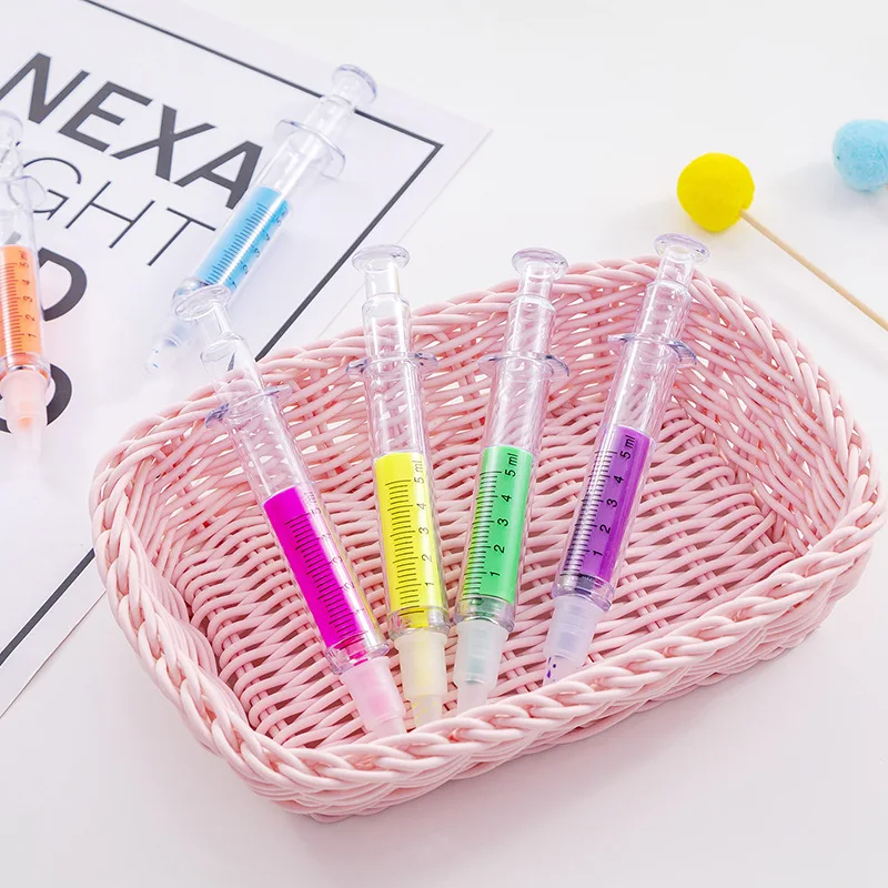 wholesale Creative novelty syringe highlighter pen with kids doctor Nurse highlighter marker scribbling pen