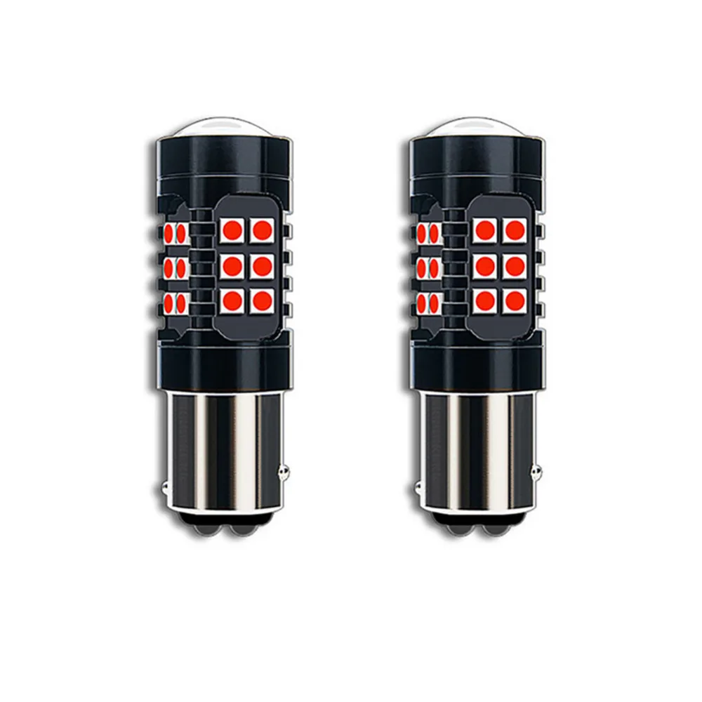 Красный стробоскоп автомобильный тормоз светодиодный объектив 3030 30SMD стоп-сигнал с высоким креплением 1157 T20 7443 задние