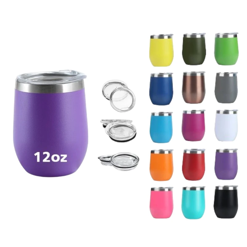 Wholesale 12oz custom logo stainless steel 304 egg mugs tumbler travel insulated beer tea coffee thermo mug cup with lid
