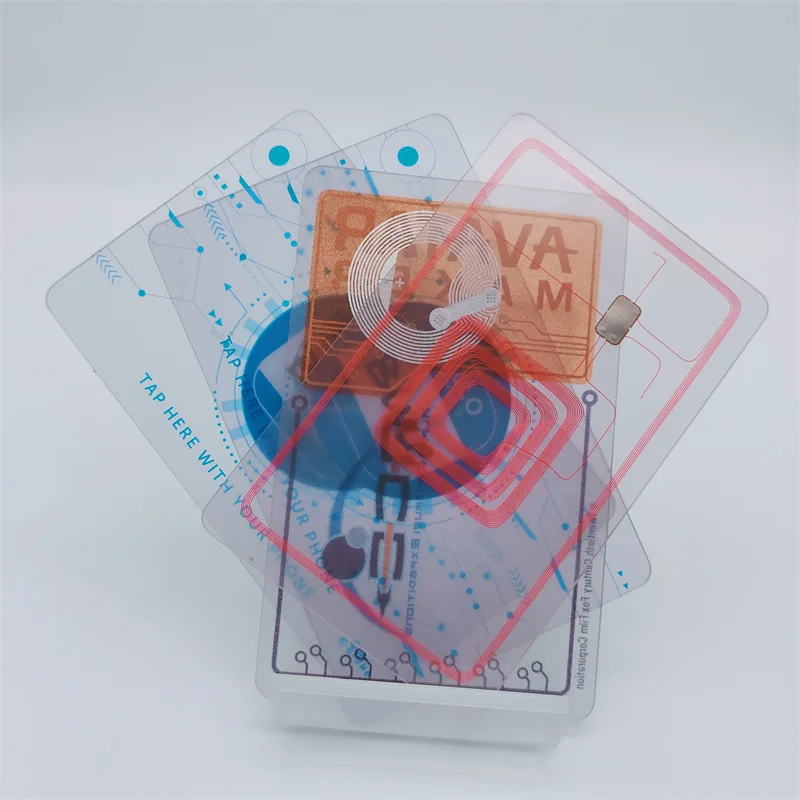 Logo Printed Custom NFC Transparent PVC Card/ White/Black PVC/PET/Wooden/Metal Card LF/HF/UHF Available