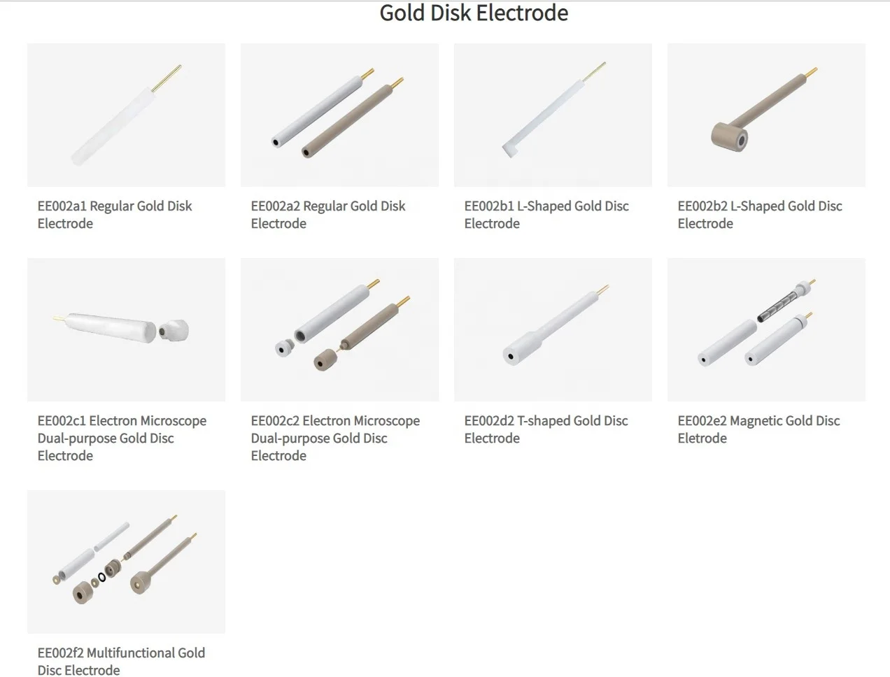 Electron Microscope Dual-purpose EE002c1 - EE002c2 Body Material PTFE Gold Disc Electrode