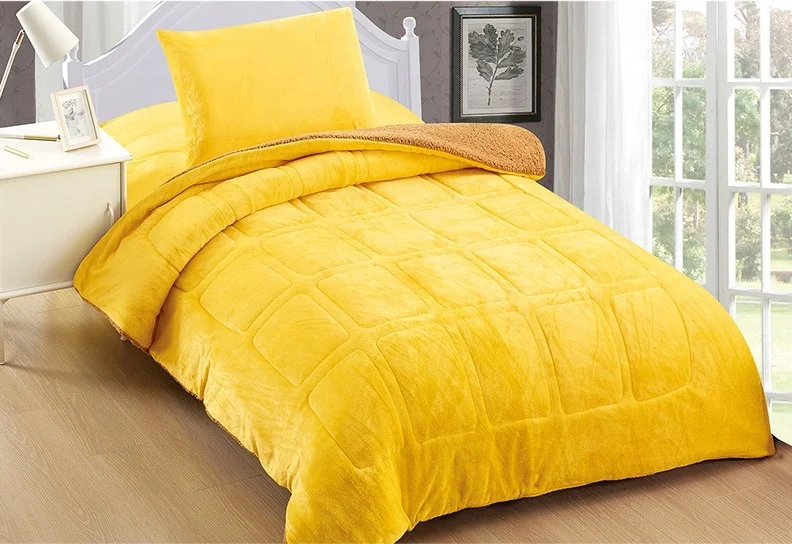 Wholesale 7 piece comforter sets Plush Velvet Solid Plain Comforter Set super king comforter set with pillow case for bedding