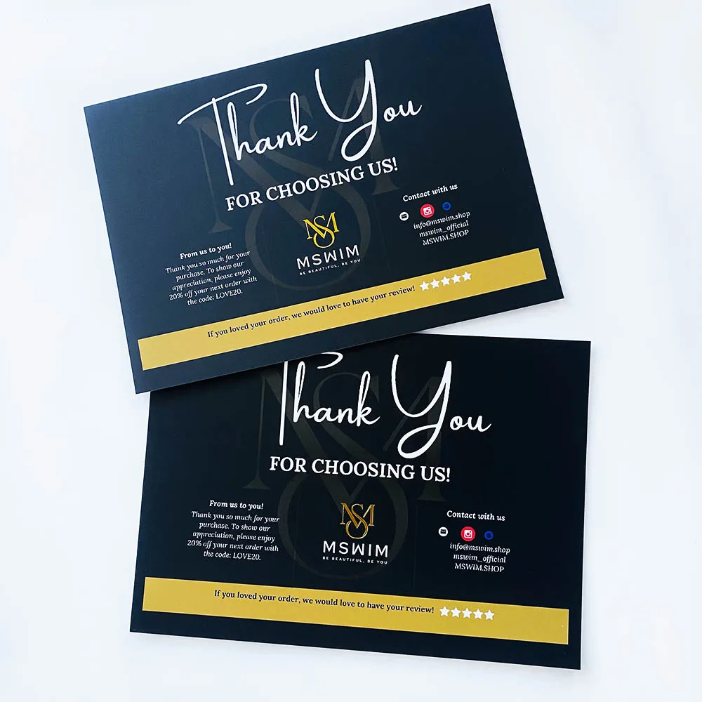 Colorful Printing High Quality Business Thank You Cards Custom Paper Hot Stamping Gold Foil Card For Wedding Christmas