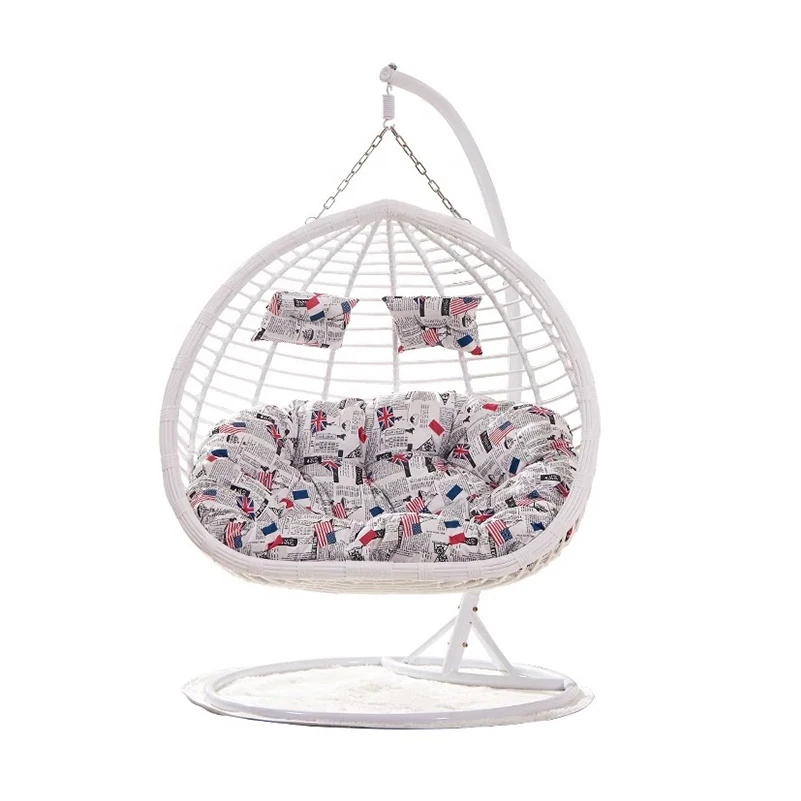 Hanging Basket Chair New Design Hot sale Thick PVC Rattan hanging Basket Chair with Iron Stand