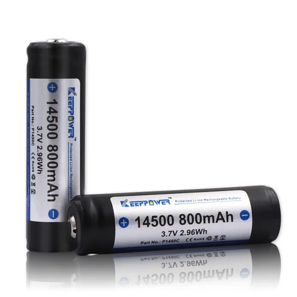 KeepPower защищенный P1450C 800 мАч 3,7 в перезаряжаемый аккумулятор 14500 батареи