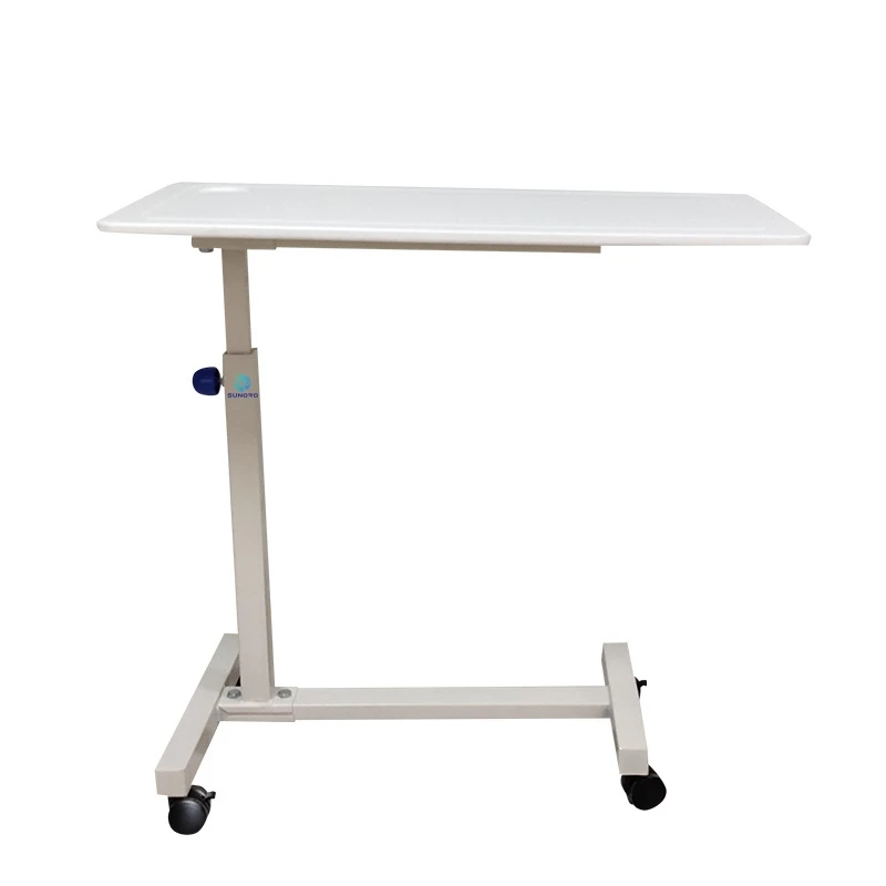 MT05 Medical Hospital Furniture Movable Mobile Table Height Adjustable Table Hospital Bed Dinner Table with Wheels