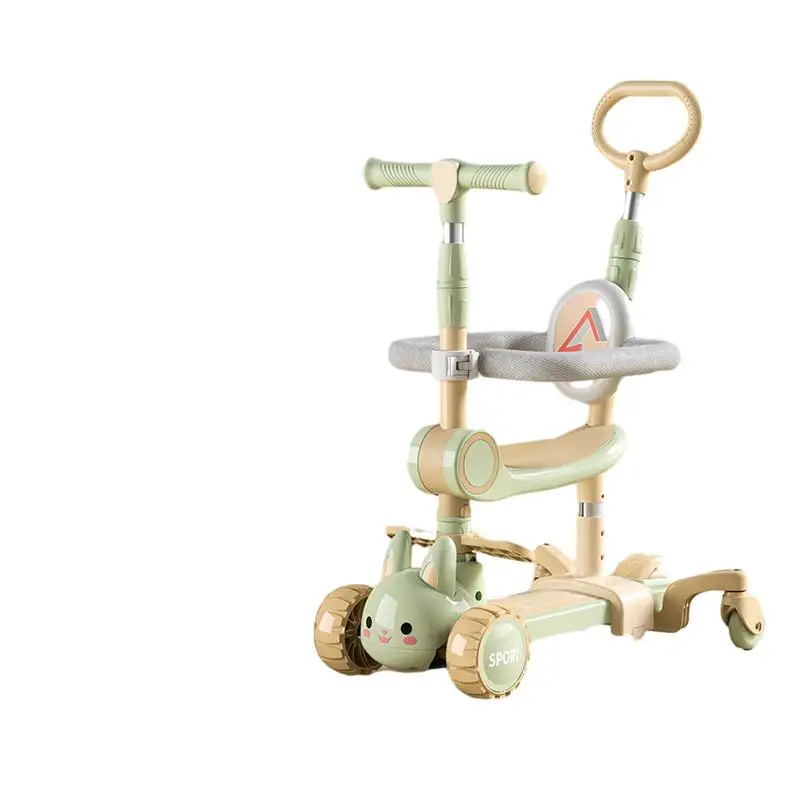 Wholesale 3-in-1 Plastic Kids Scooter for 2-7 Years Old Foldable with Flash Wheels for All Terrains