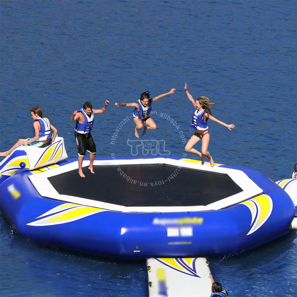 hot sale inflatable splash padded jumping bouncer platform sungear water trampoline