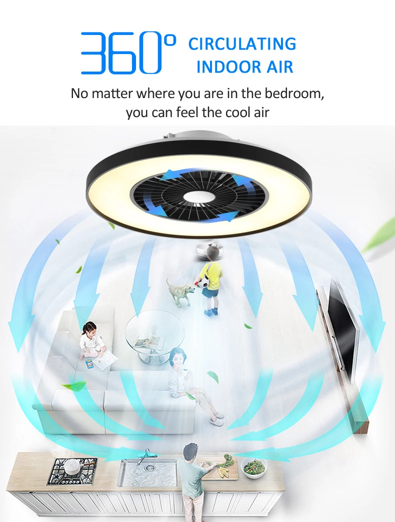 Nordic Bedroom Ceiling Fan Lamp Macaron Electric Fan Restaurant Household Integrated Simple Fan Chandelier