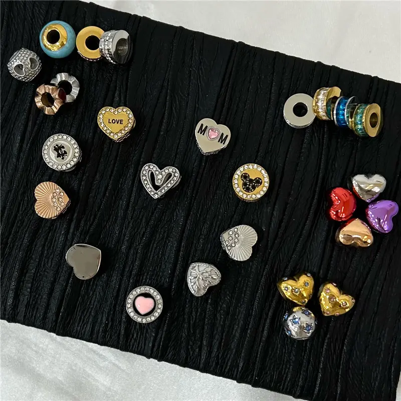 DIY bracelet Necklace earrings Charm stainless steel bead love pillar