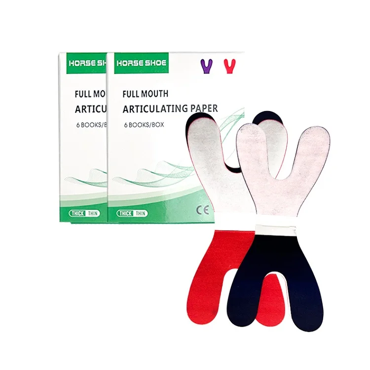 Factory Wholesale Horse Shape Two Side White Red Articulating Paper Dentisry