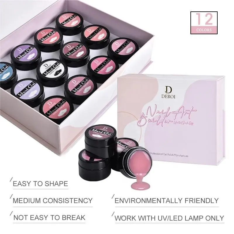 New Arrival 15ml Custom Hot Sale High Density Light Pink Camouflage Builder Nail Gel Self Leveling Liquid Gel Nail Builder Set