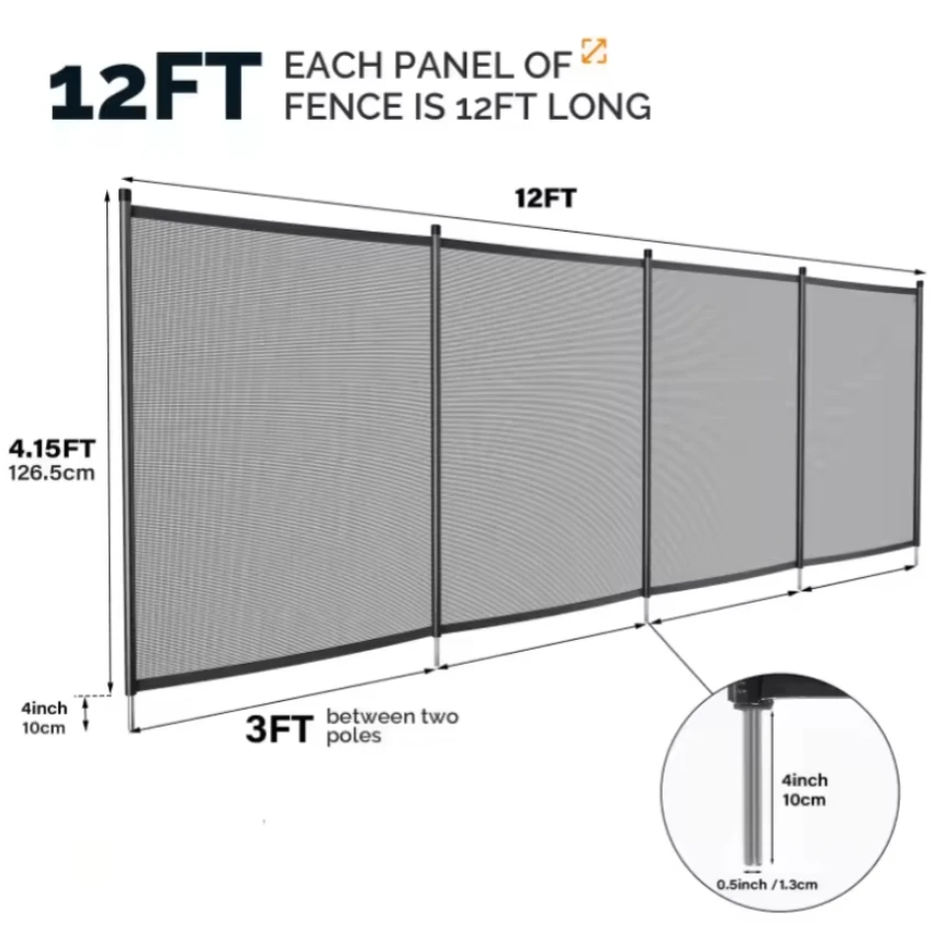 portable Odm Factory Portable Swimming Pool Safety Flexible Garden Fence