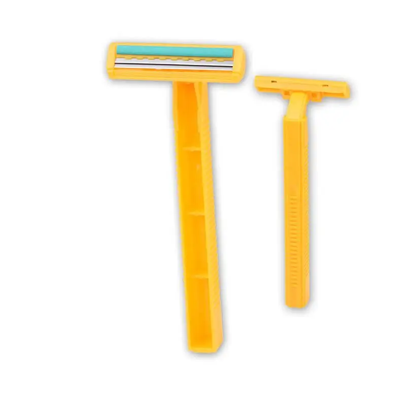 Wholesale Black Plastic Handle Safety Beard Razor Cheap Twin Blade Disposable Razor Shaver for Mens