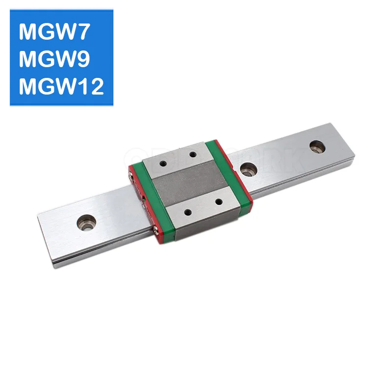 cnc parts MGW7  MGW9  MGW12, 300 350 400 500 600 800mm miniature linear rail slide 1pcs MGW7 linear guide+1pcs MGW7H carriage