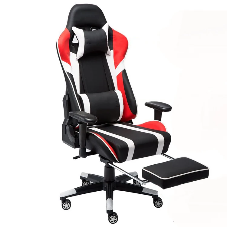 2021 Wholesale Custom Logo Luxury High Back Ergonomic Leather Office Swivel Reclining PC Gaming Chair With Wheels And Footrest