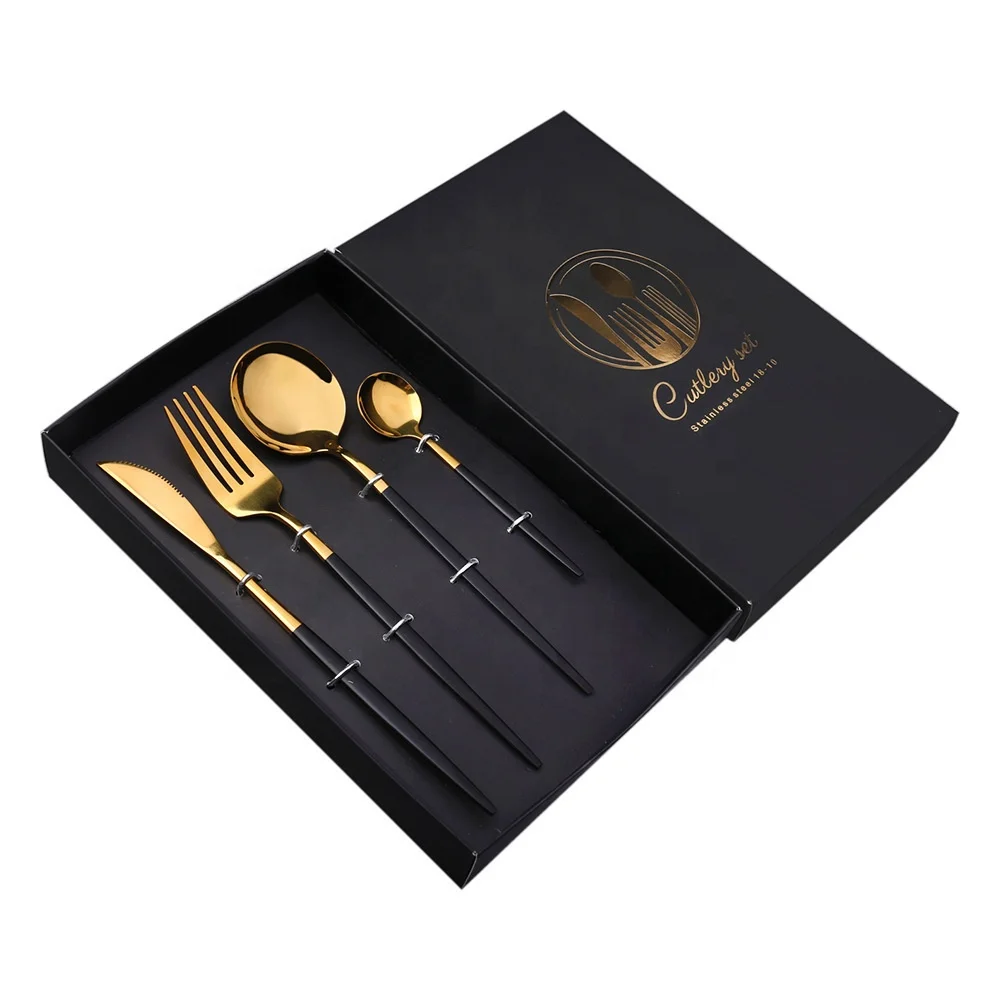 
Stainless steel cutlery set household western tableware set ins plate steak cutlery set of three gifts 