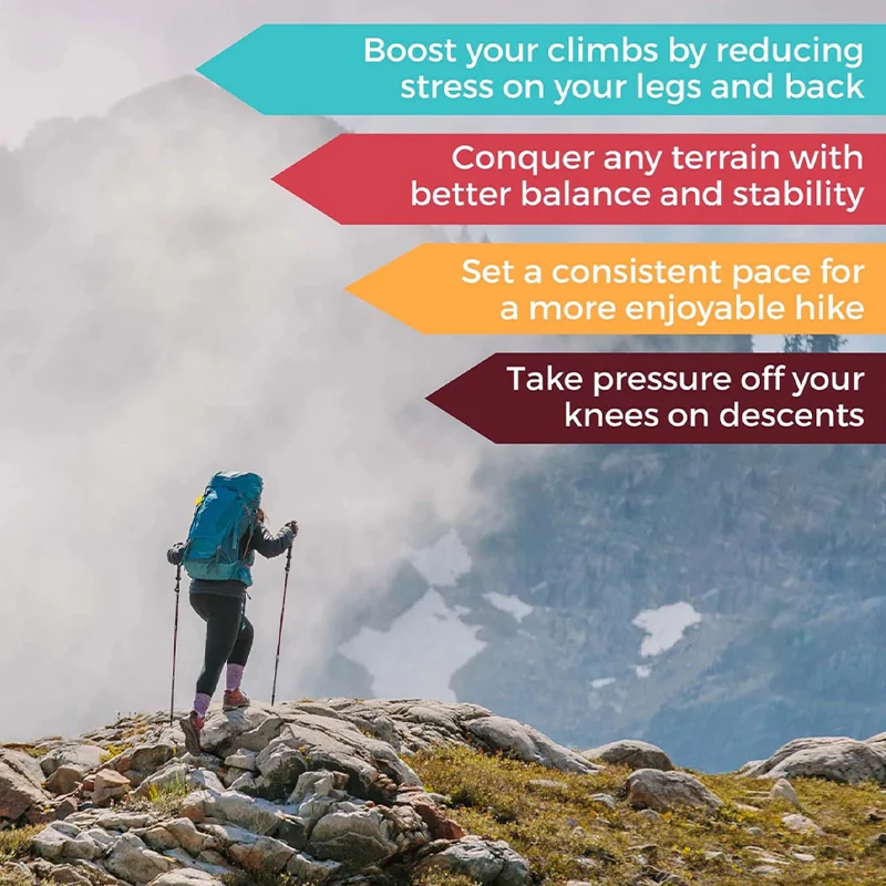 Hot Sale Adjustable Aluminum folding walking sticks foldable Trekking Hiking Poles collapsible