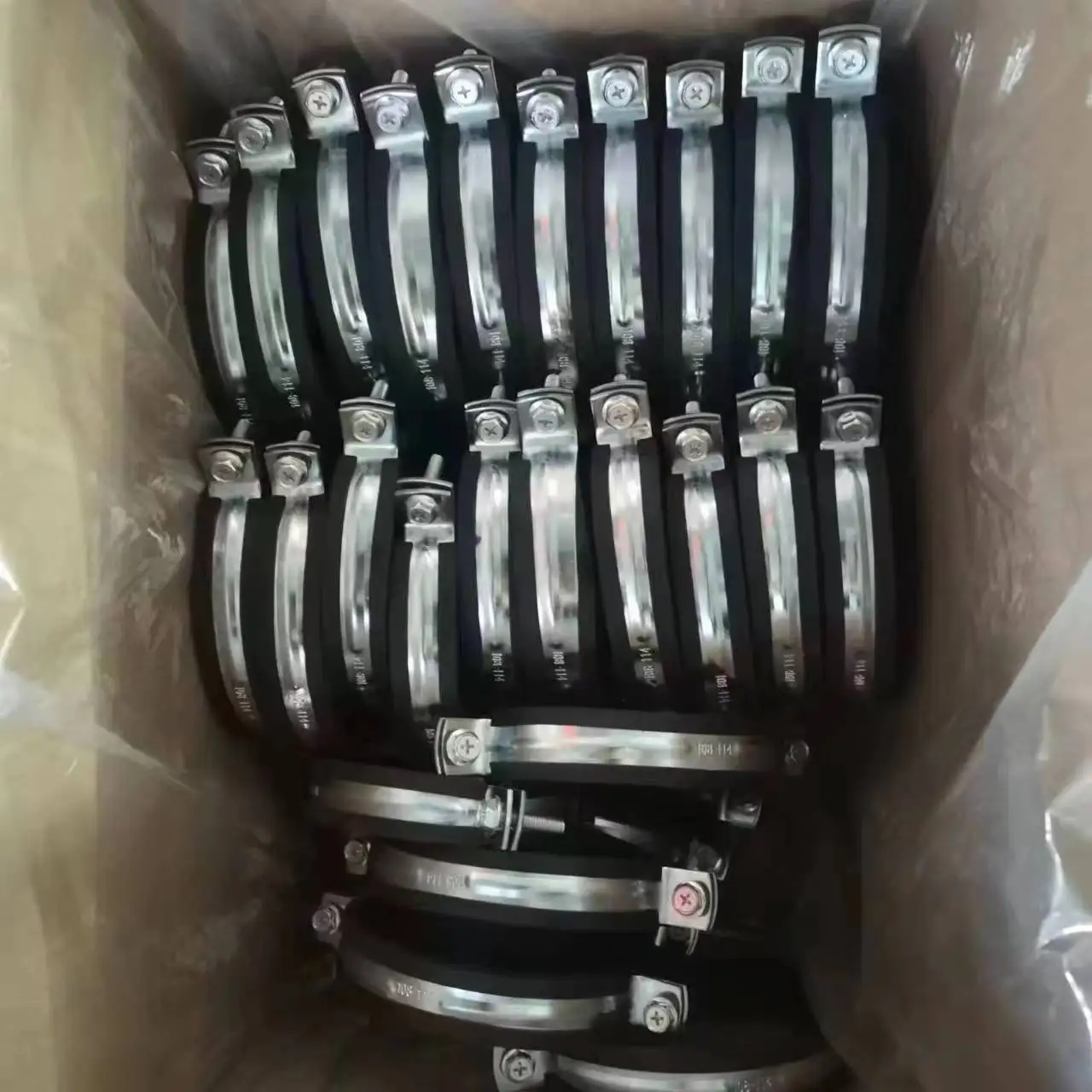 Tianjin High Quality All Stainless Steel Two Side Screw Heavy Duty Pipe Clamps With Epdm Rubber
