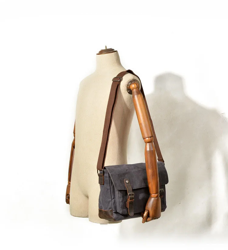 N-138 Nerlion in Stock Fast Delivery Waterproof Oil Waxed Canvas Messenger Laptop Briefcase Large Satchel Canvas Messenger Bag