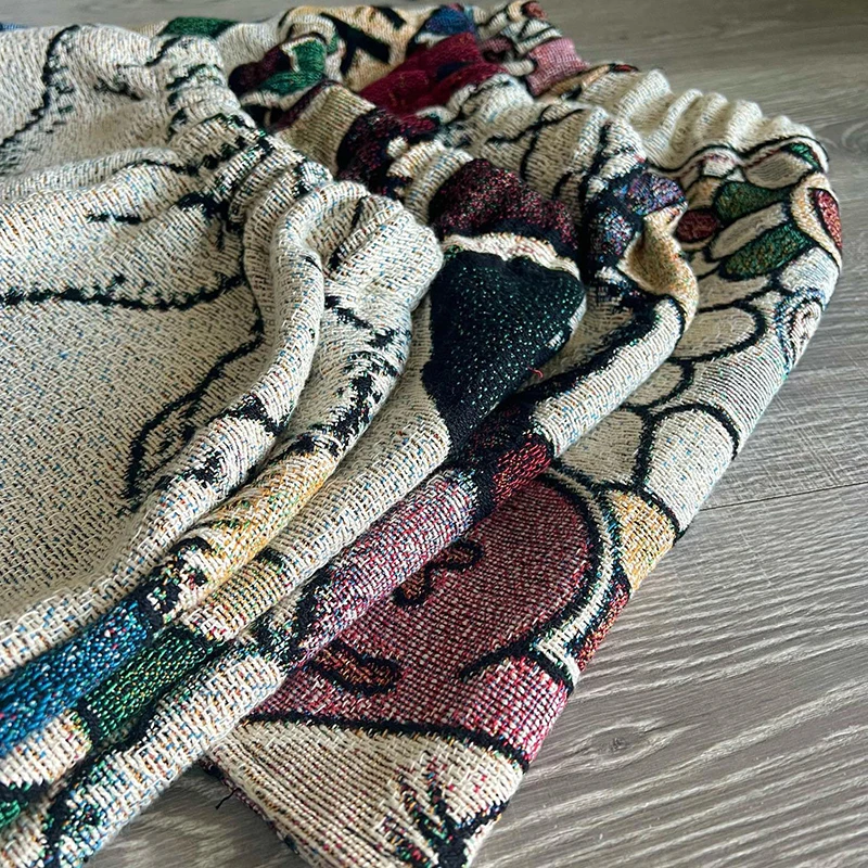 YYSY Wholesale Anime pattern stitching woven mens shorts Blanket Jacquard tapestry custom shorts