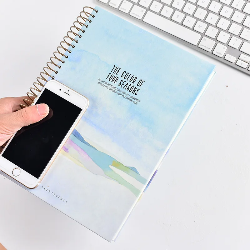 Beautiful Hardcover Wide Rule School Customizable B5 Subject Spiral Notebook