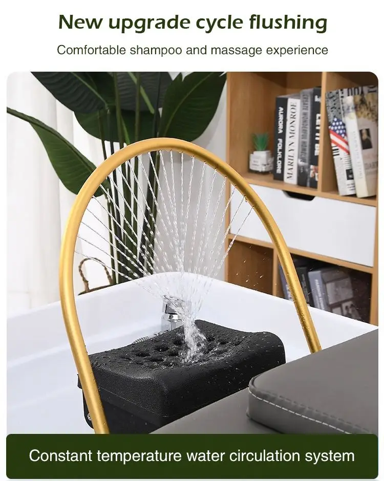 Electric Head Water Therapy Chair Luxury Backwash Head Spa Hair Wash Salon Shampoo Chair Bed