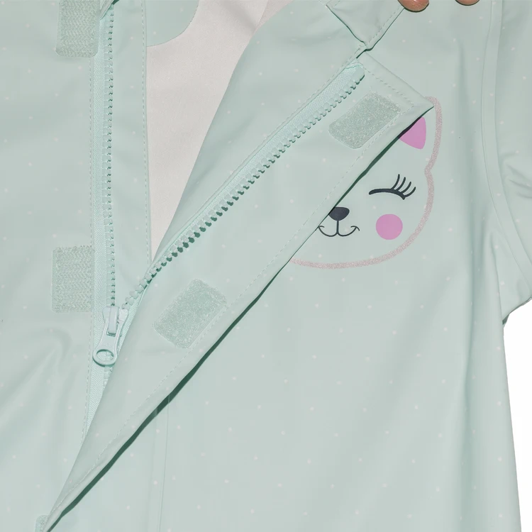 
Fashion Waterproof Transparent PU Plastic Fabrics Children Kids Raincoat 