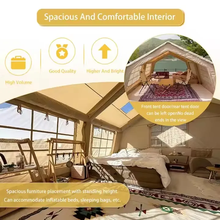Large Family Party Cheap Outdoor Double Prefabricated House Foldable 6-Season 4-Season Tent Oxford One Bedroom