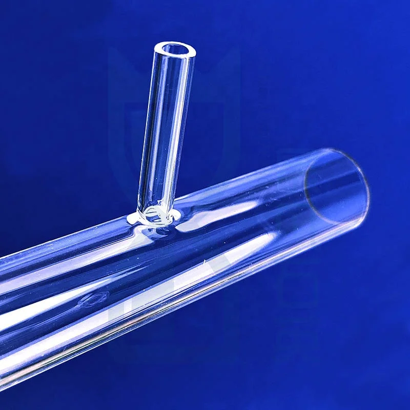 Quartz Glass Coiled Graham Condenser With Single Top St Joint And Bottom Plain Drip Tip Tube Quartz Tube reactor Test tube price
