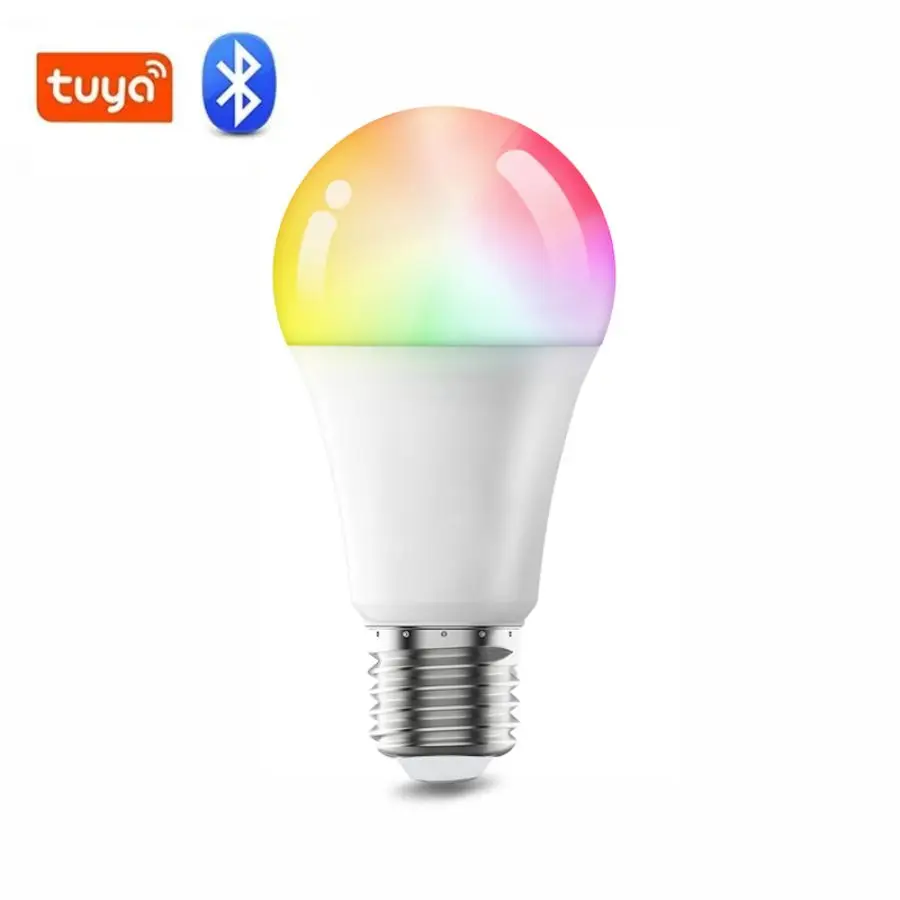 Tuya Smart Light Bulb for Google Home 9W E27 A60 LED Bluetooth Controlled RGBCW Smart Bulb 2700K-6500K Switch Modes AC Powered