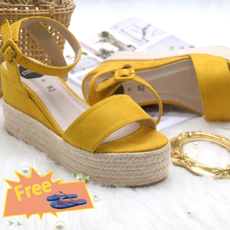 (Buy 1 Get 2) Fast shipping latest design summer sandalias mujer women heeled sandal espadrille shoes ladies wedge sandals