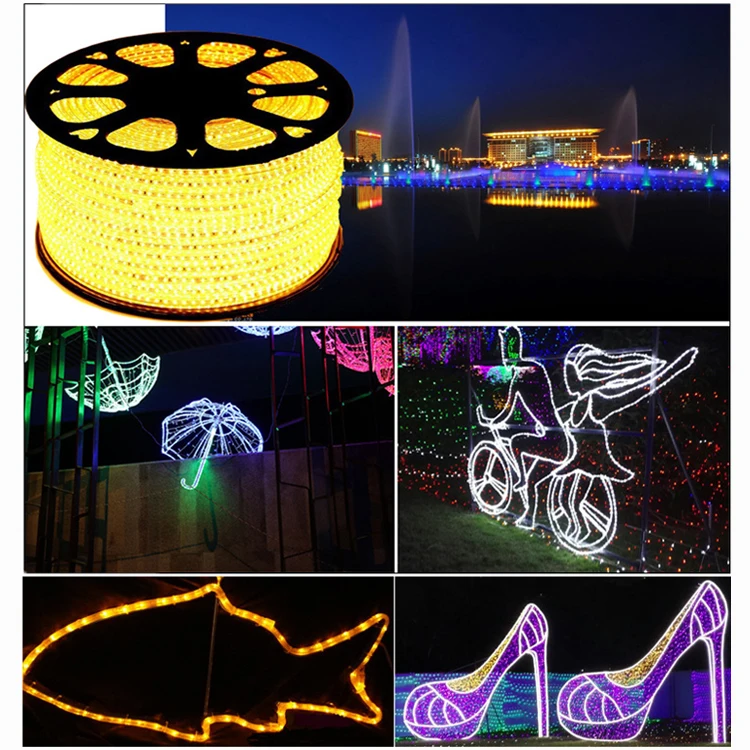 Wholesale Xmas led light flexible rope water proof 50M 100M Outdoor Indoor Holiday Party Wedding Decoration LED rope Lights