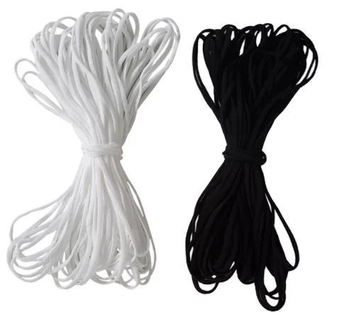 Manufacturer material elastic hank facemask shield band round flat earloop for facemask wedding flat round rope