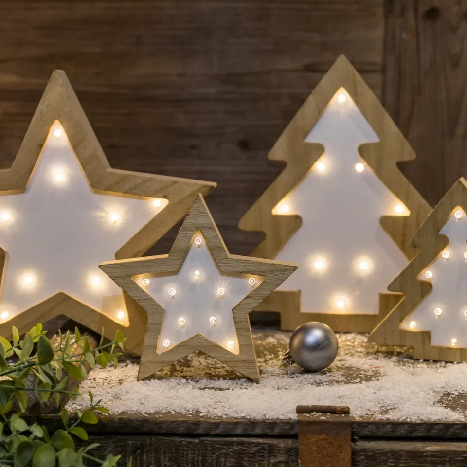 Newish new arrival H7.3inch gold glitter light up XMAS letter wooden decor  21LED christmas decoration light