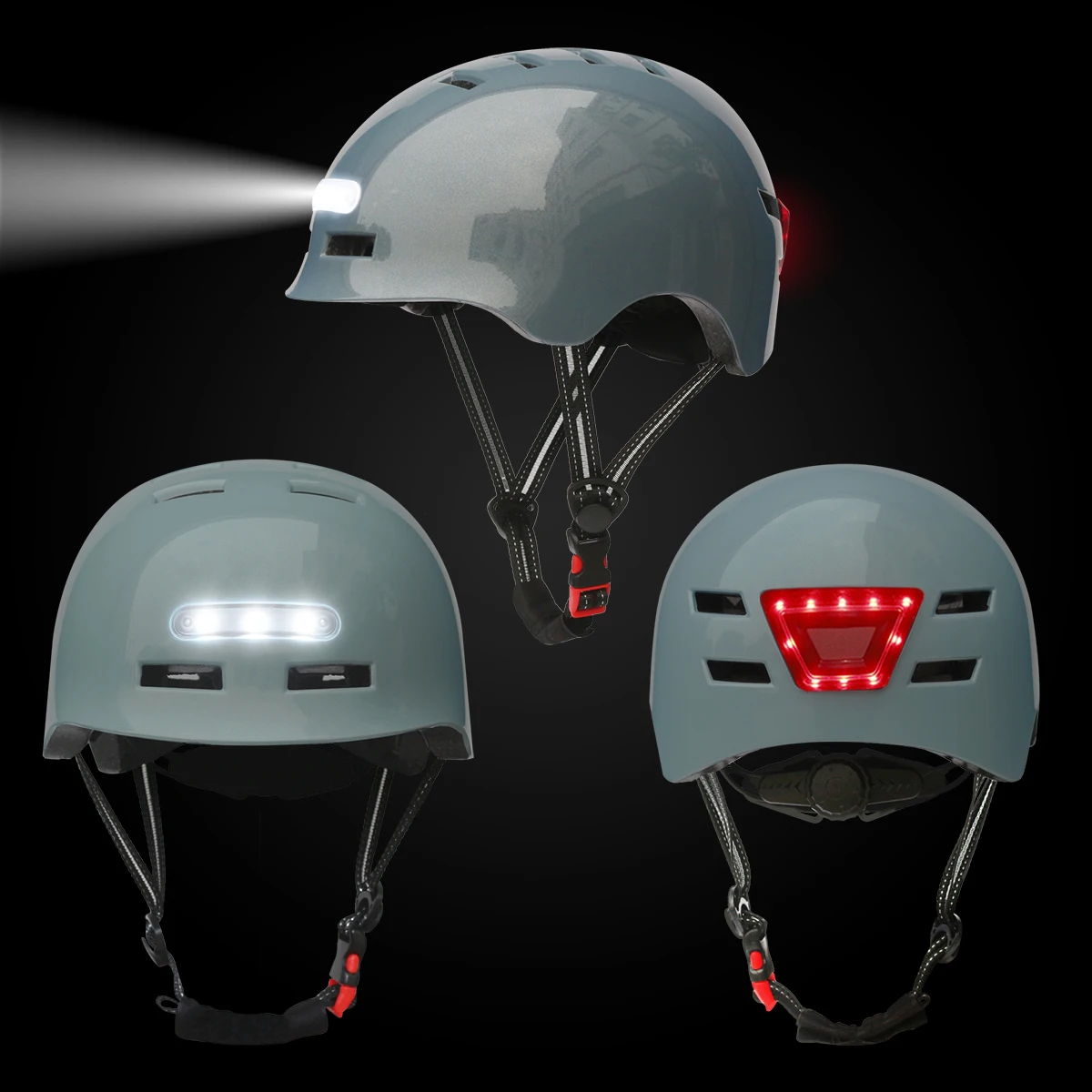 Riding safety protection led Helmets commuting scooter Bike Bicycle Helmets With Usb Charging Illuminated Warning Light