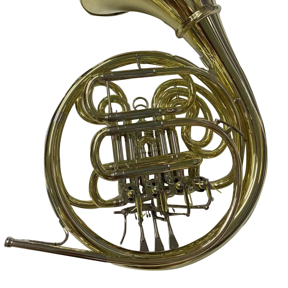 OEM production famous popular selling  reference gold lacquer 4 double key french horn