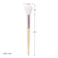 Nail Tools Dust Brush Long Handle Transparent Crystal Rod With Diamond Soft Makeup Blush Brush Nail Loose Powder Cleaning Brush