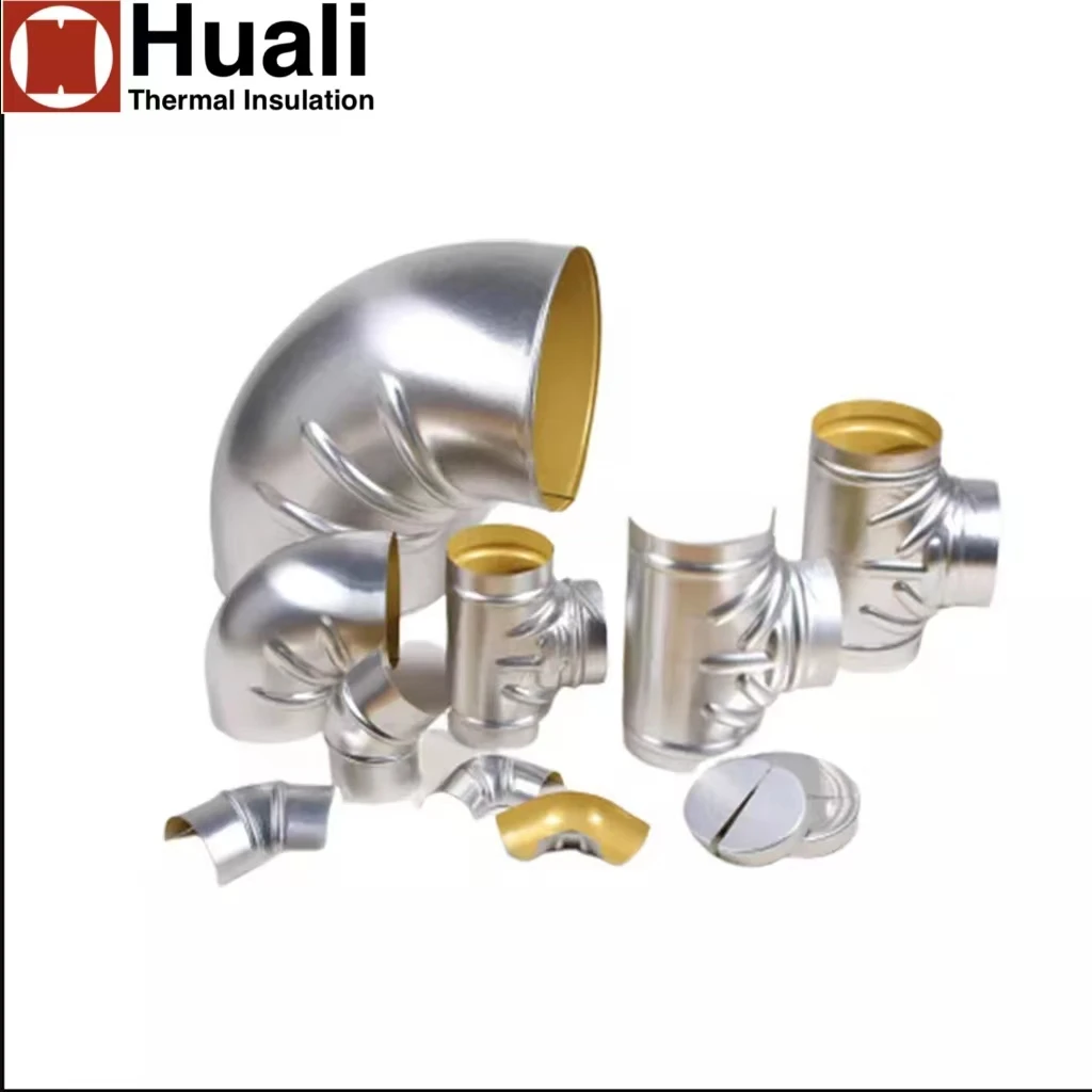 factory performed aluminum elbow insulation jacketing roll aluminum 2-half pressed elbow cover insulation
