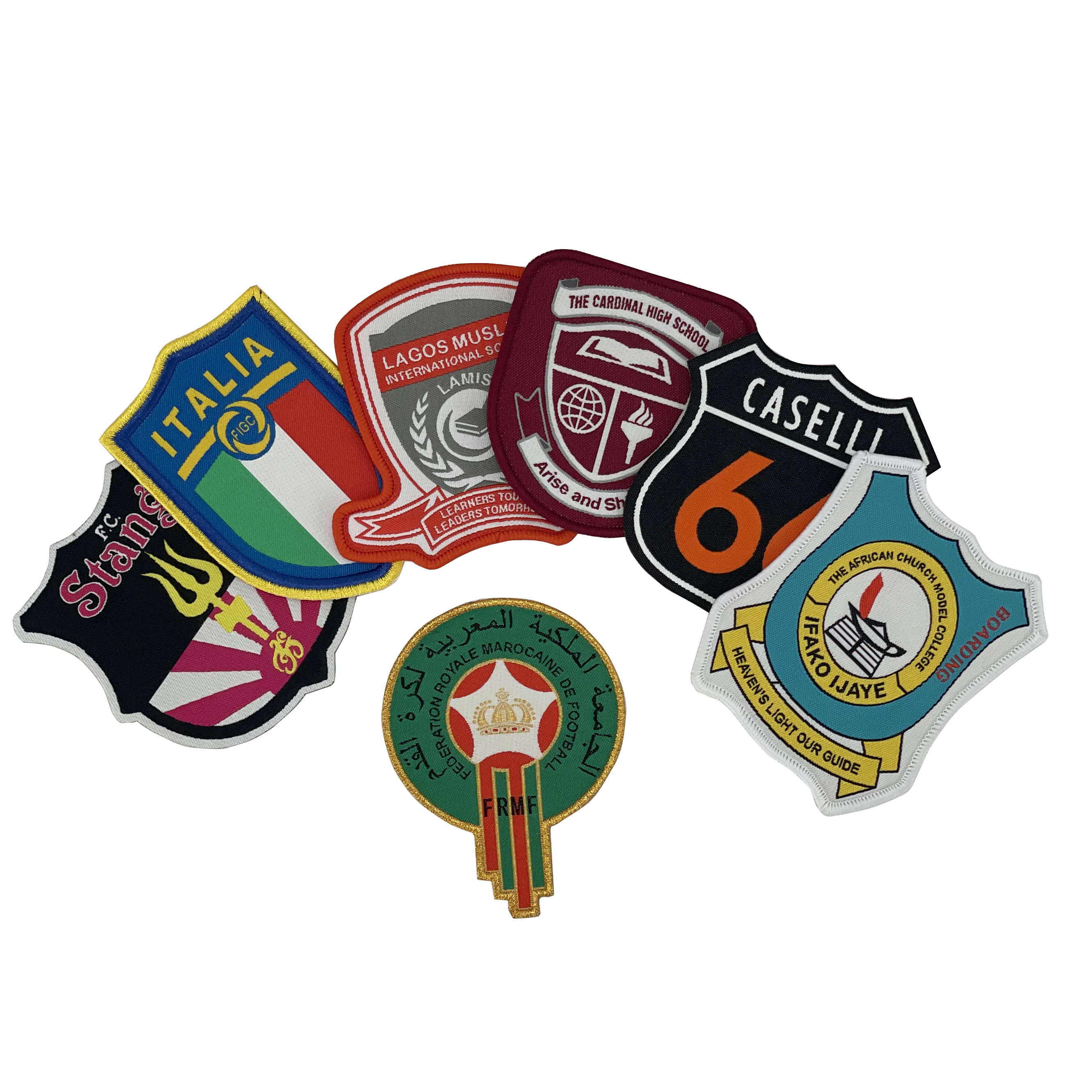 Factory Custom Design Logo Cotton Labels Uniform Clothing Apparel Heat Seal Iron on Custom Brand Name Logo Machine Woven Patches