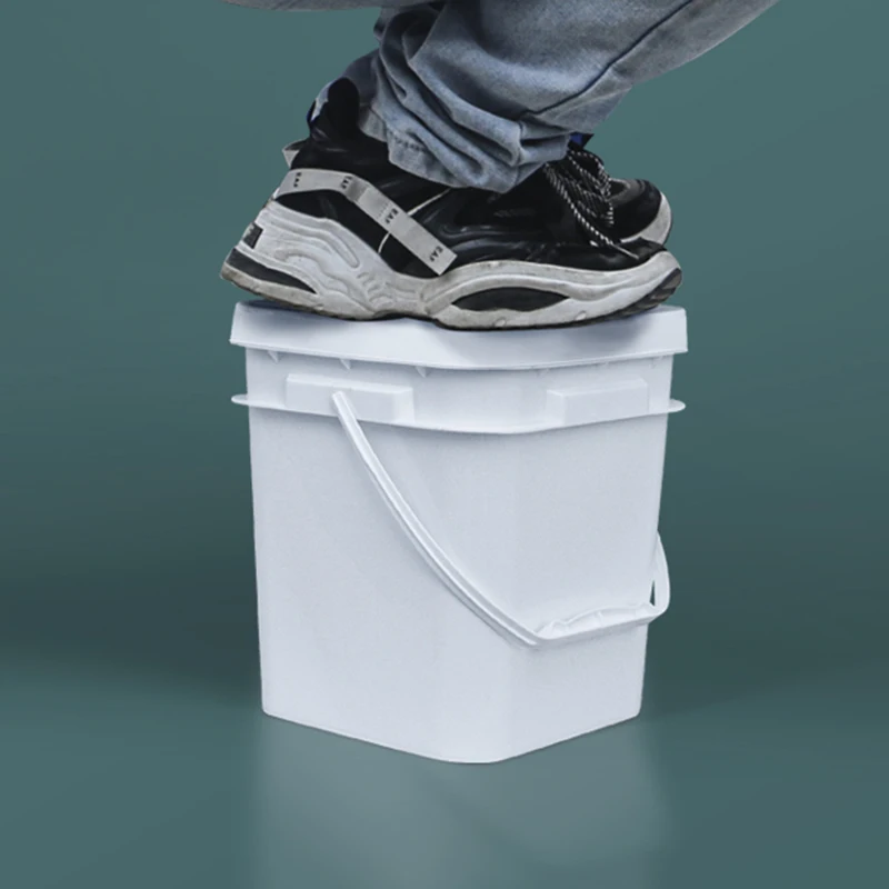 LEADLOONG Barrel Square Pail Plastic Square Bucket with Lid Water Thickened Bucket - Food Grade Plastic Packaging CN;GUA