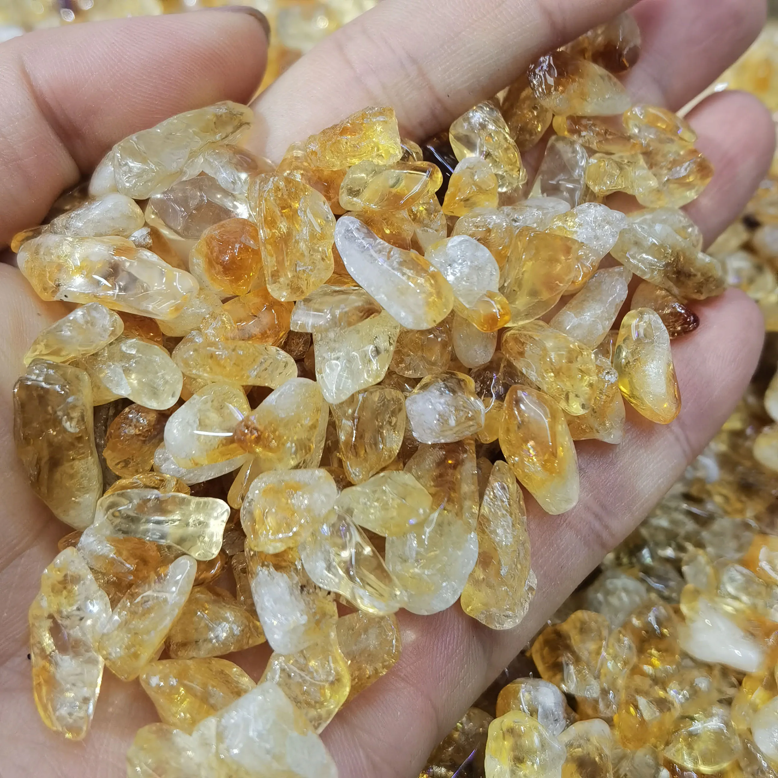 Natural Rose Quartz Amethyst Rock Crystals Healing Stones Citrine ChipsTumbled Stone