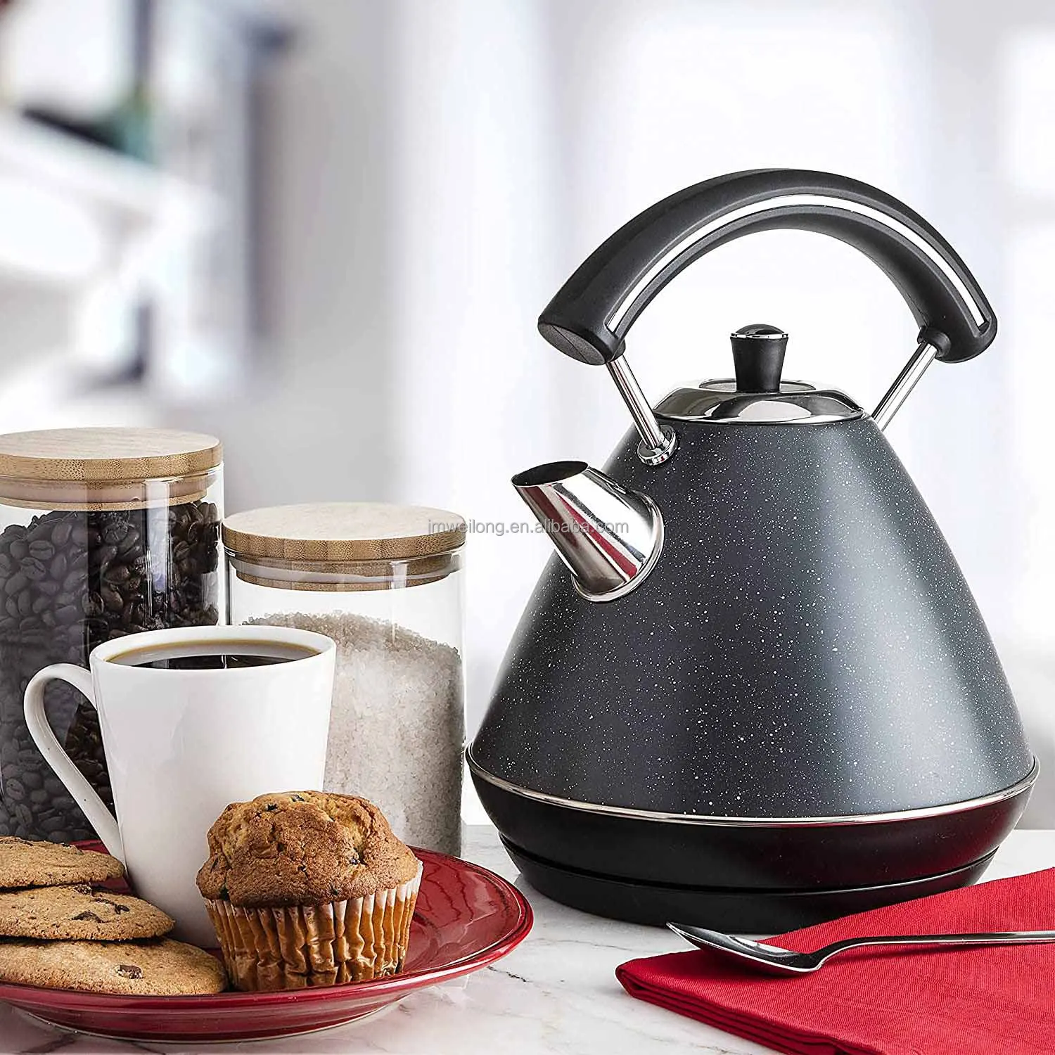 Stainless steel white and black water electric kettle water Stainless steel electric kettle water boiling home appliance