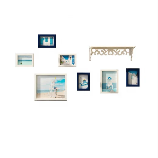 
Fashion corridor simple plastic 7pcs wall background hanging photo frame 