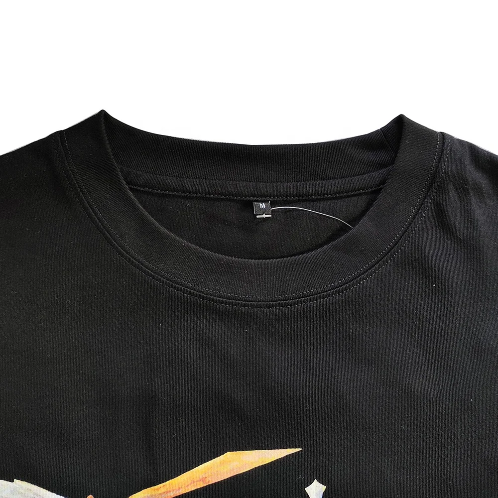 DTG Print Custom T shirt 3D Puff Print Heavyweight Cotton Jersey 220 gsm 300 gsm Tshirt Streetwear Graphic T-shirts for Men