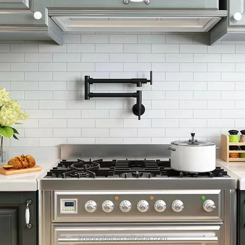 Kitchen Faucet Stainless Steel 304 Water Tap Modern black Kitchen Taps in-wall Kitchen Mixer Sink Faucets