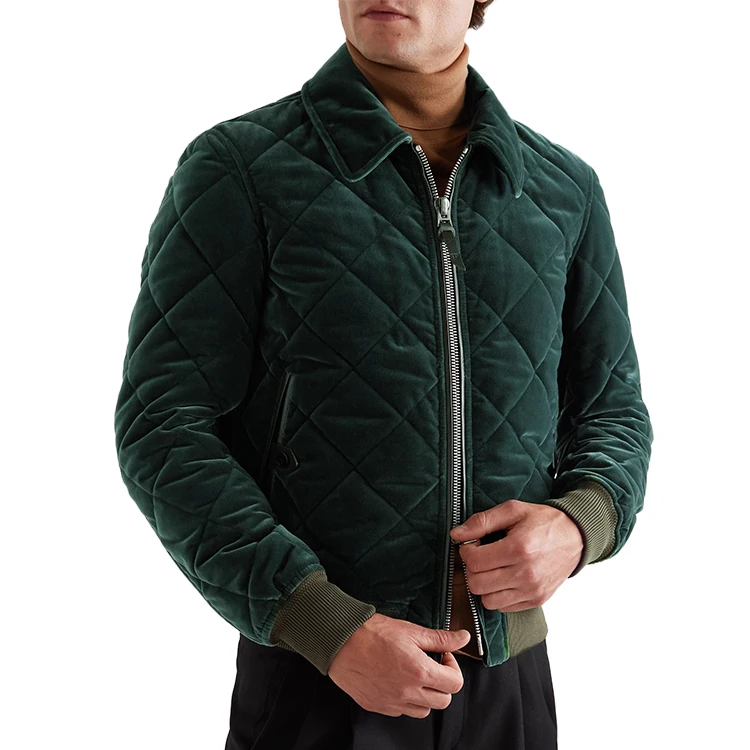cotton velvet quilted polyester filling mens winter warm new style bomber jacket